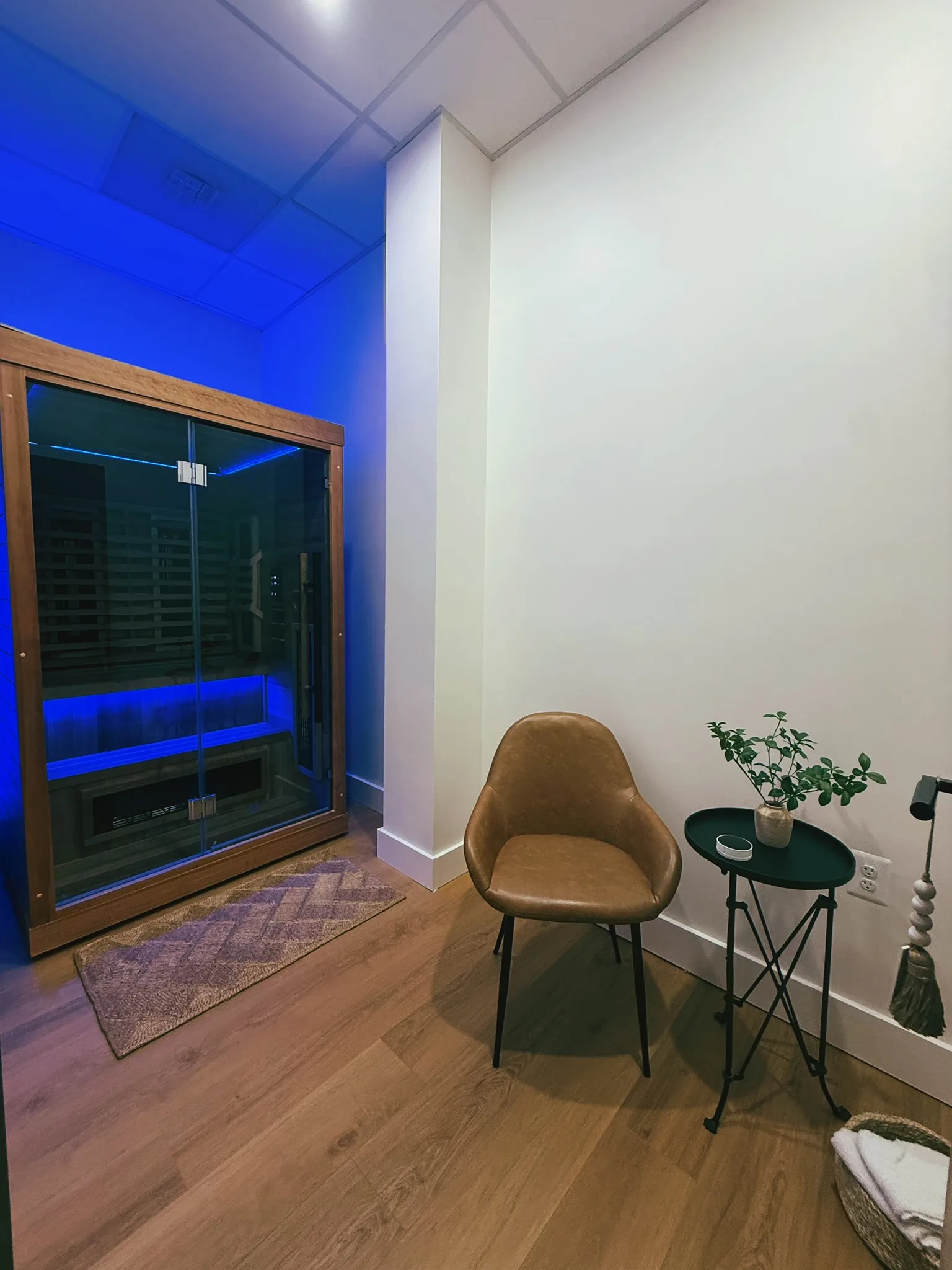 Infrared sauna and quiet recovery lounge at Great Falls Movement Center